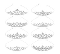 GAFOTORY 8 Pack Tiaras Crown for Women Girls Silver Crystal Princess Crown Tiara Bulk for Brides Bridesmaids Wedding Birthday Party Prom Headdresses