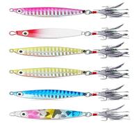 Gag Fishing Lures Set Sequin, 6PCS Metal Fishing Lure with Hard Bait Shiny Great for Predators, Great Action Micro Jigs to Catching More Fish, Durable and Well-Made.