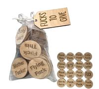 Gag Gift - Emergency F*ck Bag- Funny Give a F**k Bag, Bag of Fucks to Give, Different Wooden Fucks Pocket Tokens in Bag, Funny Sarcastic F*cks to Give Gag Gifts for Coworkers Friends