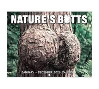 Gag Gifts - 2026 Wall Calendar, White Elephants Natures's Butts, 2026 Calendar with Thick Paper, 8.5" x 11", Jan.2026 - Dec.2026, 12 Monthly Calendar Planner, Wall Calendar 2026, Funny Calendar for