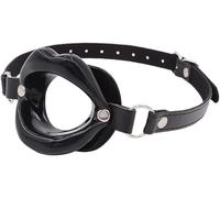 Gag Mouth Gag Silicone Lip Separator with Mouth Opening SM Ball Gag Lips Harness Bondage Adjustable Forged Mouth Open Leather Flirting Sex Toy for Beginners Couples (Black)