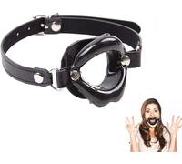 Gag Mouth Open Mouth Gag Gag Silicone Lip Separator with Mouth Opening Gagger SM Ball Gag Lips Harness Bondage Adjustable Forged Mouth Open Leather Flirting Sex Toy for Beginners Couples