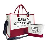 GAGA Gift, GAGA's Getaway Bag, Canvas Beach Bag, Canvas Tote Bag for Women, Birthday Gifts for Grandparents, Visit Love Spoil Bag, Gaga Bag for Picnic Shopping Holiday Camping, Design Beach Tote A1,