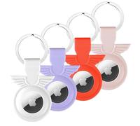 GAGAAL 4 Pack AirTag Cases with Anti-Lost Key Ring, Protective Silicone Case for Apple AirTag 2021 Finder