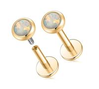 GAGABODY G23 Titanium Labret Studs 16g Lip Rings 6/8/10mm Tragus Earring Labret Jewelry Opal Top Helix Piercing Jewelry Cartilage Piercing Medusa Piercing, Titanium, no gemstone
