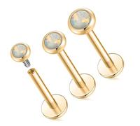 GAGABODY G23 Titanium Labret Studs 16g Lip Rings 6/8/10mm Tragus Earring Labret Jewelry Opal Top Helix Piercing Jewelry Cartilage Piercing Medusa Piercing, Titanium, no gemstone
