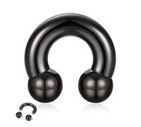 GAGABODY Septum Jewelry Unisex Nose Rings Hoop G23 Titanium Horseshoe Large PA Ring 12G 10G 8G 6G 4G 2G 0G Internally Threaded Circular Barbell Stretched Gauges Ear Piercing 10mm-19mm, no gemstone