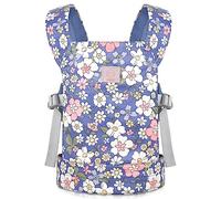 GAGAKU Baby Doll Carrier Front and Back Carrier for Dolls, Cotton Stuffed Animal Doll Accessories, Doll Carriers with Adjustable Straps for Little Girls - Blue Flower