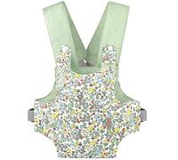 GAGAKU Baby Doll Carrier Front and Back Stuffed Toy Carrying Cross Shoulder Straps Carriers for Girls Snap Fastener - Green Flowers