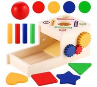 GAGAKU Baby Montessori Toys for 1 Year Old Boys Girls, Wooden Toy for 1-3 Year Olds, Baby Sensory 5 in 1 Activity Cube with Ball Drop, Colour Sorting Playset,Toddler Educational Set, 1st Birthday Gift