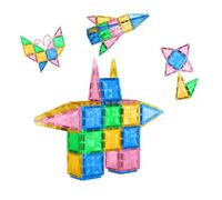 GAGAKU Mini Magnetic Tiles 33PCS Magnetic Building Blocks for Kids 3 4 5 6 7 8+ Years 3D Travel Magnet Building Blocks Construction Toys STEM Educational Sensory Toys