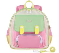 GAGAKU Nursery Backpack for Girls 2-5 Years Toddler Children's Backpack with Chest Strap Breathable Comfortable Preschool Kindergarten Anti-Lost Strap - Pink green