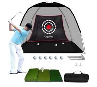 Gagalileo Golf Nets for Backyard Driving Range - 10x7x6FT with Target and Carry Bag (Pro Black)