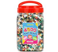 GAGANIU 4500+ pcs Pony Beads,Craft Beads for Jewelry Making in jar, Beads, Bracelet Beads for Hair Braids, Plastic Pony Beads Bulk, Kandi Beads (Earth Tone)