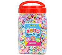 GAGANIU 4500+ pcs Pony Beads,Craft Beads for Jewelry Making in jar, Beads, Bracelet Beads for Hair Braids, Plastic Pony Beads Bulk, Kandi Beads (Macaron)