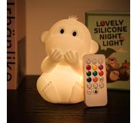 GAGBC Monkey Night Light for Kids, Remote & Tap Control, Color Change, 15/30/60 Min Timer, Dimmble, USB-C Rechargeable Squishy Night Light, Cute Night Lamp for Boys, Girls
