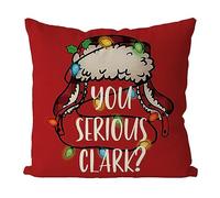 GAGEC Christmas Pillow Covers 18 x 18 Inch You Serious Clark Throw Pillows Winter Pillowcase Home Decor Living Room House Decorative Cushion Case for Sofa Couch (Red)