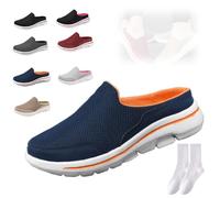 GAGFDA Men's Comfort Breathable Support Sports Sandals,Lightweight Breathable Slip On Closed Toe Sandals for Men,Orthopedic Sports Sandals for Men (Orange,44)