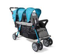 GAGGLE Compass Stroller for 3 Children | Foldable Buggy with Adjustable Belt & Sun Shade in Turquoise | 3 Seater/Seats Infant pram for Children Aged 6 Months to 4 Years