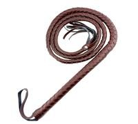 GAGIFT WORLD 73" Faux Leather Cowboy Whip, Vintage Ringmaster Whip Western Equestrian Costume Accessory Halloween Party Prop Role-Play Gift for Adults