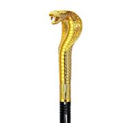 GAGIFT WORLD Metal Rod with Snake Plastic Handle Egyptian Rod for Pharaoh Cleopatra Costume Fascinating Cosplay Prop for Halloween (Vintage Gold)