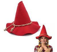 gagift world Scarecrow Hat, Black Witch Wizard Hats for Halloween | Felt Hat for Adults; Hillbilly Oktoberfest Peasant Costume Accessory; Halloween Gifts for Men and Women