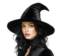gagift world Witch Hat, 16IN Velvet Wizard Hat for Adults and Teens Novelty Cosplay Accessories for Halloween Costume Party Christmas Masquerade Carnivals