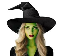 gagift world Witch Hat, 17.8IN Black Felt Wizard Hat for Adults and Teens Novelty Alchemy Cosplay Accessories for Halloween Witch Costume Party Christmas Masquerade Carnivals