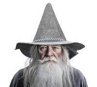 gagift world Wizard Hat, 14.5IN Gray Scarecrow Hat for Scarecrow Costume Novelty Cosplay Accessories for Halloween Costume Party Christmas Masquerade Carnivals