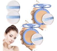 GAGK Matte Perfection Pressed Powder, Matte Smooth Setting Powder Makeup, Oil Control Face Pressed Powder, Waterproof Long Lasting Finishing Powder, Oil Free & Lightweight (02#+03#)