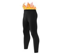 gagli Men's Thermal Underwear Leggings: Micro Fleece Lined Base Layer Pants with Optional Fly, Ultra-Soft Winter Long Johns for Winter Black