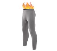 gagli Men's Thermal Underwear Leggings: Micro Fleece Lined Base Layer Pants with Optional Fly, Ultra-Soft Winter Long Johns for Winter Grey