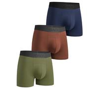Gagli Men's Underwear Boxer Briefs 3 Pack, Soft Comfortable Underwear with ComfortFlex Waistband, Moisture Wicking, 3", Navy,brick Red,olive Green, M