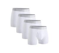 gagli Men's Underwear Boxer Briefs 4 Pack, Soft Comfortable Cotton Underwear with ComfortFlex Waistband, Tag-Free, 3” White
