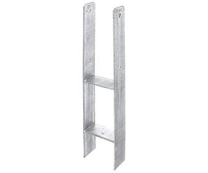 Gah-Alberts 203924 Fence Post Holder H-Shaped Hot-Dip Galvanised Width 111 mm Total Height 600 mm