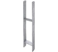 GAH-Alberts 213800 H-Post Base Hot-dip Galvanised, Total Height: 800 mm, Material Thickness: 6 mm lichte Breite: 141 mm
