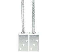 Gah-Alberts 214104 L-Shaped Post Stirrup with Concrete Base Made from Ribbed Steel Hot-Dip Galvanised Width 80 mm (Pack of 2)