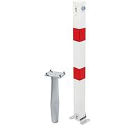 GAH-Alberts 780968 Klappy-Bo Barrier Folds Down Profile Cylinder Lock White 2refl.R, for Embedding in Concrete