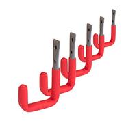 GAH-Alberts 802158 Wall Hook Angled Diameter 12 mm Grey with Red Rubber Coating, 5 pieces