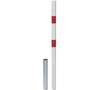 GAH-Alberts Stabo 782139 Barrier Post Without Eyelets/Removable/for Embedding in Concrete/Diameter 60 mm/Height 1,000 mm/White with 2 Reflective Red Rings