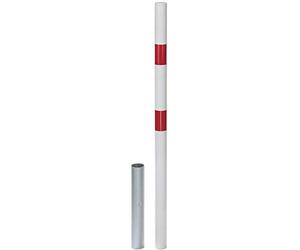 GAH-Alberts Stabo 782139 Barrier Post Without Eyelets/Removable/for Embedding in Concrete/Diameter 60 mm/Height 1,000 mm/White with 2 Reflective Red Rings