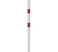 GAH-Alberts Standard SK 782467 Bollards Without Loops for Embedding in Concrete Diameter 60 x 1000 mm White with 2 Reflective Strips