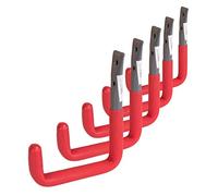 Gah-Alberts Wall Hook Angled 802189 Grey with Red Rubber Coating, Diameter 18 MM, 215 x 153 MM/Pack of 5