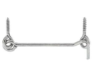GAH-Alberts Yellow-galvanised Alberts 903824 Storm Hook, with Angle Plates or Eyelets, Length 100 mm, Hook Diameter 4 mm