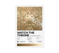 GAHCWB Watch The Throne - Music Album Poster Canvas Poster Wall Art Decor Print Picture Paintings for Living Room Bedroom Decoration 12x18inch(30x45cm)