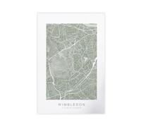 GAHCWB Wimbledon South London Map Poster Canvas Poster Bedroom Decor Landscape Office Room Decor Gift 20x30inch(50x75cm)