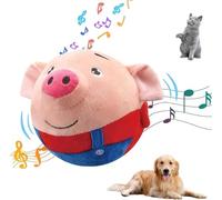 Gahwa Active Moving Pet Plush Toy, 2026 Interactive Dog Toys Pet Bouncing Balls, USB Rechargeable Interactive Washable Cartoon Pig Plush Sound Electronic Dog Toy, Small Cute Squeaky Dog Toy (Red Pig)