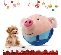 Gahwa Active Moving Pet Plush Toy, Interactive Dog Toys Pet Bouncing Balls, USB Rechargeable Interactive Washable Cartoon Pig Plush Sound Electronic Dog Toy, Small Cute Squeaky Dog Toy(Blue Pig)