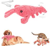 Gahwa Cute Interactive Dog Toy, Floppy Lobster Funny Interactive Cat Dog Plush Toys USB Rechargeable Jumping Moving Dog Toys Pet Puppy Chew Toys (Pink)