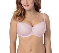 Gaia 281 Kate Underwired Padded Full Patterned Cup Bra Non Removable Adaptable Straps Comfortable Lingerie - Made in EU, Pink,38C